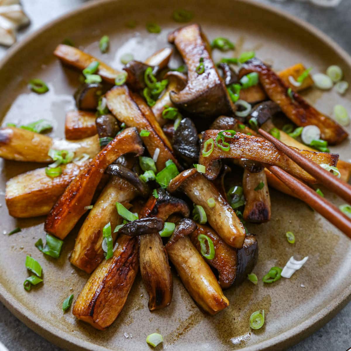 Assiette gastronomique aux pleurotes du panicaut