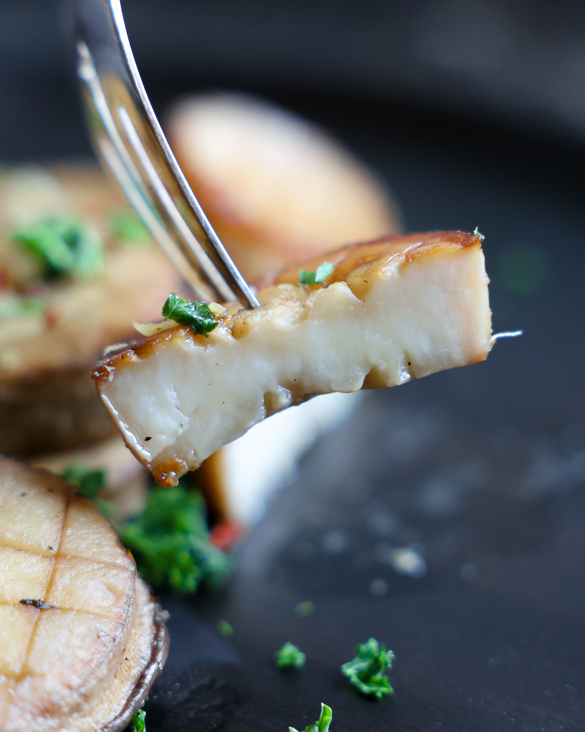 Pleurotes du panicaut frais coupés